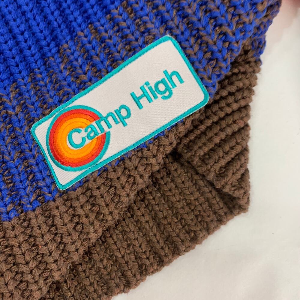 Camp High Sunset Striped Recycled Cotton Sweater L/XL Rainbow Gradient - Picture 6 of 9
